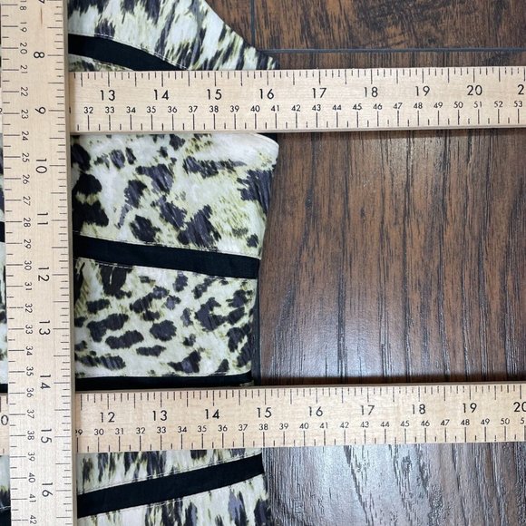 Ann Taylor Sheath Dress 2 Animal Print Sleeveless Black Ivory Green Women's - Picture 9 of 13